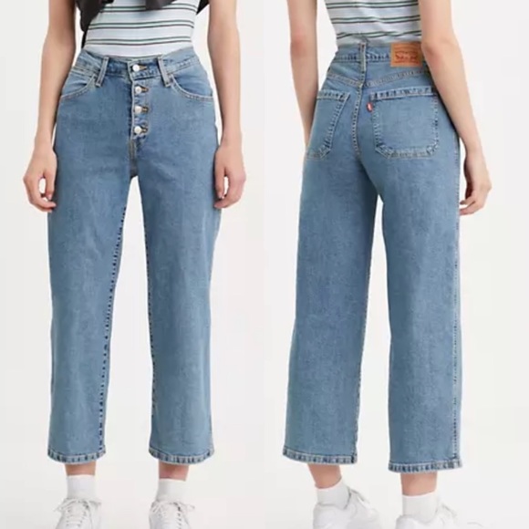 NWT LEVIS mile high cropped crop wide leg 6 jeans - Picture 13 of 16